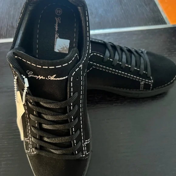 Black Sneakers with White Stitching